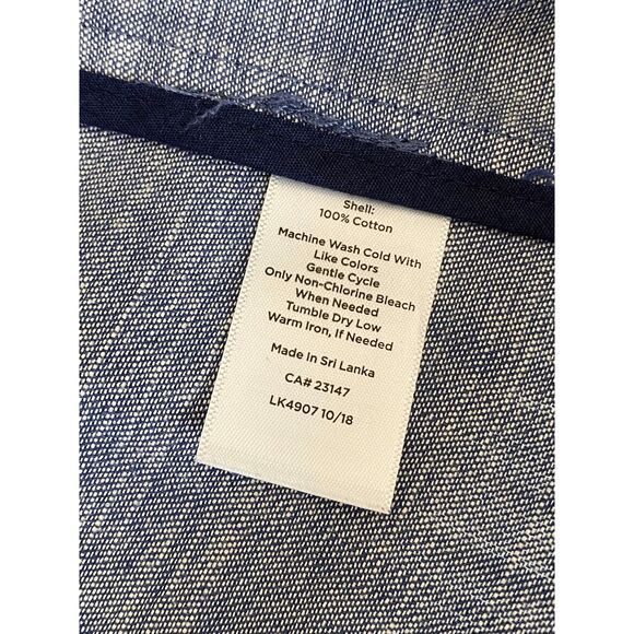 Talbots Twill Jacket Chambray Chore Coat Women's SP Petite Blue Denim Button Up - Picture 10 of 11